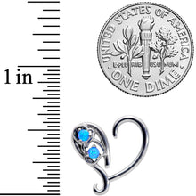 Load image into Gallery viewer, 16G 3/8 Blue Synthetic Opal Heart Right Ear Cartilage Earring

