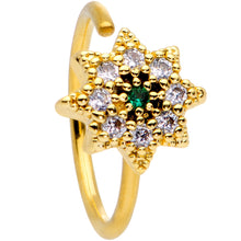 Load image into Gallery viewer, 20G 5/16 Clear CZ Gem Gold Tone Octagon Nose Hoop
