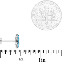Load image into Gallery viewer, 16G 5/16 Blue CZ Gem Snowflake Internally Threaded Labret Set

