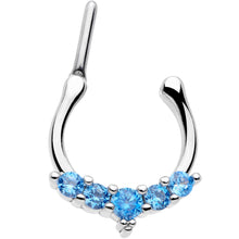将图片加载到图库查看器，16G 3/8 Blue CZ Gem Blaze Cartilage Clicker
