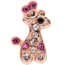 Load image into Gallery viewer, 16G 1/4 Clear Pink Gem Rose Gold Tone Giraffe Cartilage Tragus
