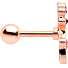 Load image into Gallery viewer, 16G 1/4 Clear Pink Gem Rose Gold Tone Giraffe Cartilage Tragus
