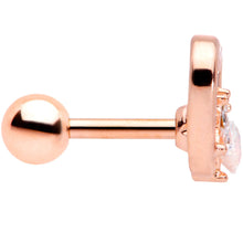 Load image into Gallery viewer, 16G 1/4 Clear Gem Rose Gold Tone Hollow Heart Cartilage Tragus
