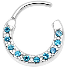 Load image into Gallery viewer, 16G 5/16 Aqua Gem Paved Cartilage Clicker
