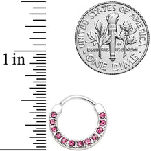 Load image into Gallery viewer, 16G 3/8 Pink Gem Paved Septum Clicker
