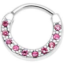 将图片加载到图库查看器，16G 5/16 Pink Gem Paved Cartilage Clicker
