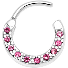 将图片加载到图库查看器，16G 5/16 Pink Gem Paved Cartilage Clicker
