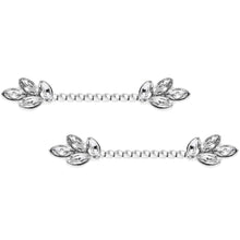 将图片加载到图库查看器，14G Clear Gem Leaves Twisted Barbell Nipple Ring Set
