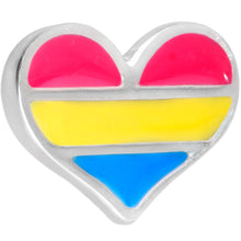 Load image into Gallery viewer, Red Yellow Blue Pansexual Pride Heart Barbell Tongue Ring
