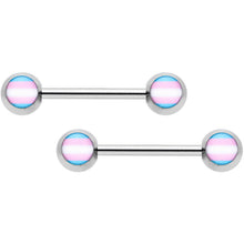 Load image into Gallery viewer, 14G Pink Blue White Transgender Pride Barbell Nipple Ring Set
