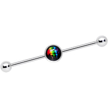 Load image into Gallery viewer, 14G Black Rainbow Lips Industiral Barbell 38mm
