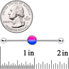 Load image into Gallery viewer, 14G Pink Purple Blue Bisexual Pride Industrial Barbell 38mm
