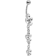 将图片加载到图库查看器，Clear Gem Totally Twisted Vine Dangle Belly Ring
