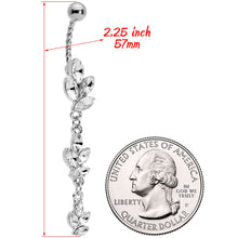 将图片加载到图库查看器，Clear Gem Totally Twisted Vine Dangle Belly Ring
