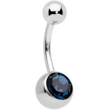 Load image into Gallery viewer, Blue Clear Gem Filigree Oval Belly Ring Set of 4
