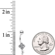 将图片加载到图库查看器，Clear Gem Lock and Key Belly Ring Set of 3
