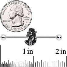 Load image into Gallery viewer, 14G Black Gem Cleopatra Anubis Industrial Barbell 38mm
