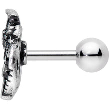 Load image into Gallery viewer, 16G 1/4 Black Gem Egypt Cleopatra Anubis Cartilage Tragus Earring
