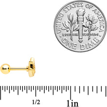 Load image into Gallery viewer, 16G 1/4 Clear Gem Gold Tone Lotus Flower Cartilage Tragus Earring
