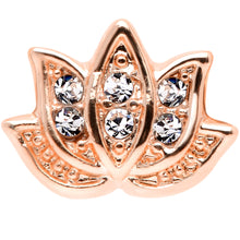 将图片加载到图库查看器，16G 1/4 Clear Gem Rose Gold Tone Lotus Flower Cartilage Tragus Earring
