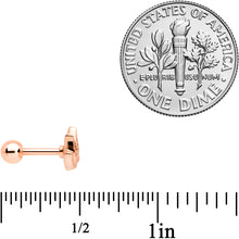 将图片加载到图库查看器，16G 1/4 Clear Gem Rose Gold Tone Lotus Flower Cartilage Tragus Earring
