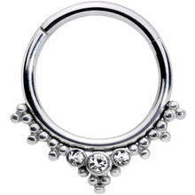 将图片加载到图库查看器，16G 3/8 Clear CZ Gem Triad Hinged Segment Ring
