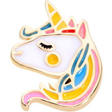 将图片加载到图库查看器，16G 1/4 Gold Tone Pastel Unicorn Cartilage Tragus Earring
