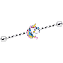 Load image into Gallery viewer, 14G Pastel Unicorn Industrial Barbell 38mm
