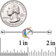 Load image into Gallery viewer, 14G Pastel Unicorn Industrial Barbell 38mm
