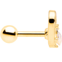 Load image into Gallery viewer, 16G 1/4 Clear Gem Gold Tone Hollow Heart Cartilage Tragus
