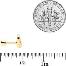 将图片加载到图库查看器，16G 1/4 Aurora Gem Gold Tone Hollow Heart Cartilage Tragus

