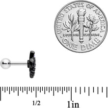 Load image into Gallery viewer, 16G 1/4 Black Aurora Gem Crafty Kitty Cat Cartilage Tragus Earring
