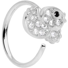 Load image into Gallery viewer, 18G 3/8 Clear Black CZ Gem Ducky Nose Hoop
