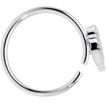 Load image into Gallery viewer, 18G 3/8 Clear Black CZ Gem Ducky Nose Hoop
