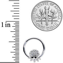 Load image into Gallery viewer, 16G 5/16 Clear Black CZ Gem Nautical Octopus Hinged Segment Ring
