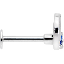 将图片加载到图库查看器，16G 5/16 Clear Blue CZ Gem Moonflower Labret Monroe Tragus
