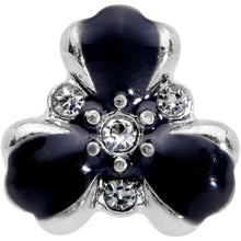 Load image into Gallery viewer, 16G 1/4 Clear Black Gem Abstract Flower Cartilage Tragus Earring
