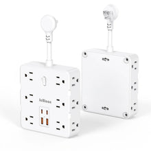 Load image into Gallery viewer, 16-in-1 Power Strip – 12 AC Outlets &amp; 4 USB Ports, White
