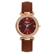 将图片加载到图库查看器，Women Watch Rhinestone Fashion Exquisite Women Leather Casual Watch Luxury Analog Quartz Crystal Wristwatch Bracelet Watch For Women and Girls
