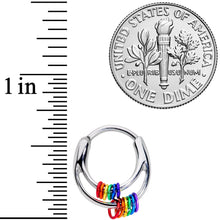 Load image into Gallery viewer, 16G 3/8 Double Rainbow Gay Pride Septum Clicker
