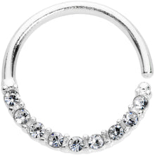 将图片加载到图库查看器，16G 3/8 Clear Gem Simple Elegance Seamless Circular Ring
