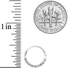 将图片加载到图库查看器，16G 3/8 Clear Gem Simple Elegance Seamless Circular Ring
