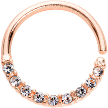 Load image into Gallery viewer, 16G 3/8 Clear Gem Rose Gold Tone Elegance Seamless Circular Ring
