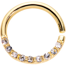 Load image into Gallery viewer, 16G 5/16 Clear Gem Gold Tone Simple Elegance Seamless Circular Ring

