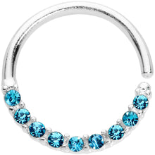 将图片加载到图库查看器，16G 3/8 Blue Gem Simple Elegance Seamless Circular Ring
