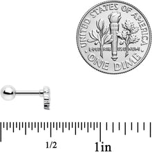 将图片加载到图库查看器，16G 1/4 Clear CZ Gem Tiny Hearts Cartilage Tragus Earring
