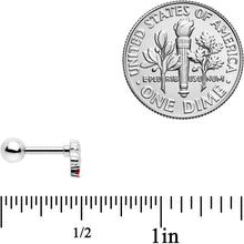 Load image into Gallery viewer, 16G 1/4 Red CZ Gem Tiny Hearts Cartilage Tragus Earring
