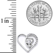 Load image into Gallery viewer, 16G 1/4 Clear CZ Gem Double Heart Left Ear Closure Ring
