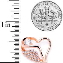 Load image into Gallery viewer, 16G 5/16 Clear CZ Gem Rose Gold Tone Heart Right Closure Ring
