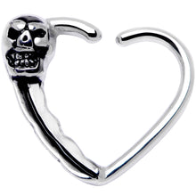 Load image into Gallery viewer, 16G 3/8 Halloween Skull Valentine Heart Right Ear Closure Ring
